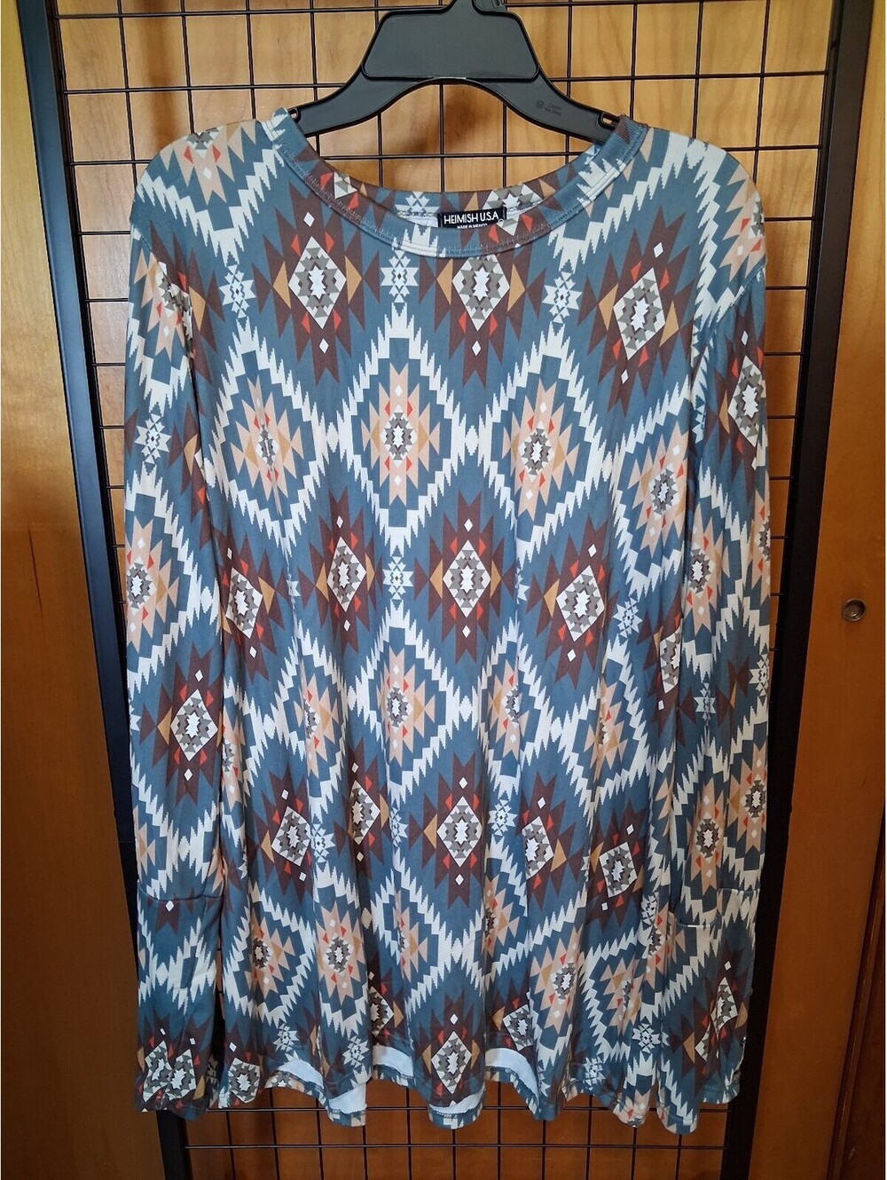 Heimish 2X Southwestern Geometric Long Sleeve Tunic Top NWOT